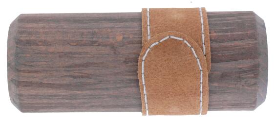 Curtain Rod Finial INSPIRE 28mm Diam Cylinder Leather Oak Sonoma