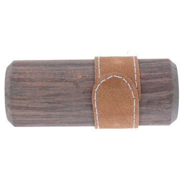 Curtain Rod Finial INSPIRE 28mm Diam Cylinder Leather Oak Sonoma