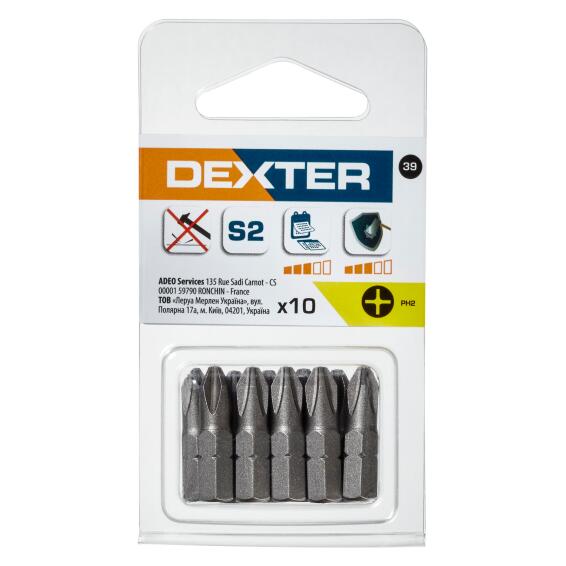 Set Of 10 Bits Dexter Ph2 25Mm