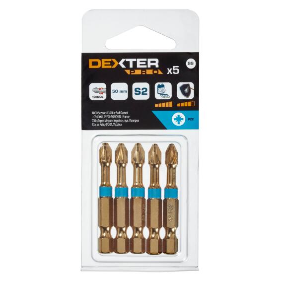 Set Of 5 Torsion Bits Pz2 50Mm Dexter Pro