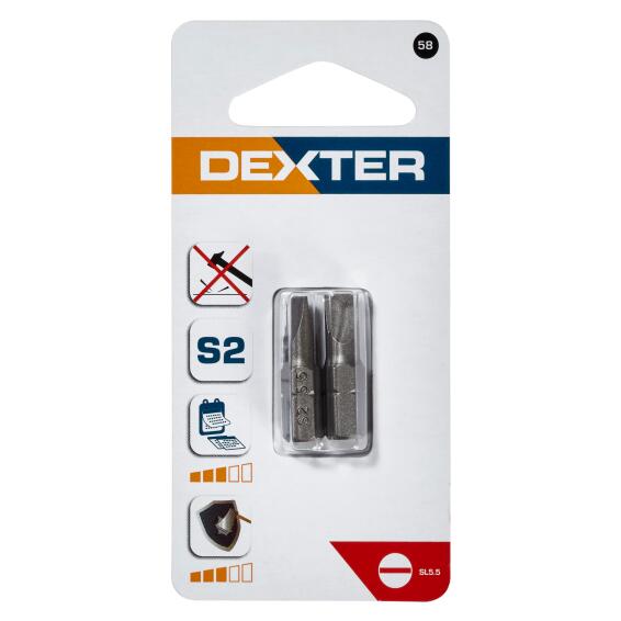 Set Of 2 Bits Dexter Sl5.5X0.8 25Mm