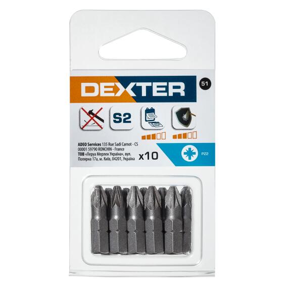 Set Of 10 Bits Dexter Pz2 25Mm