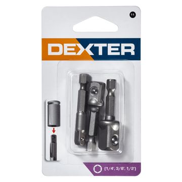 Adaptator 1/4,3/8,1/2 Dexter 50Mm 3 Pieces