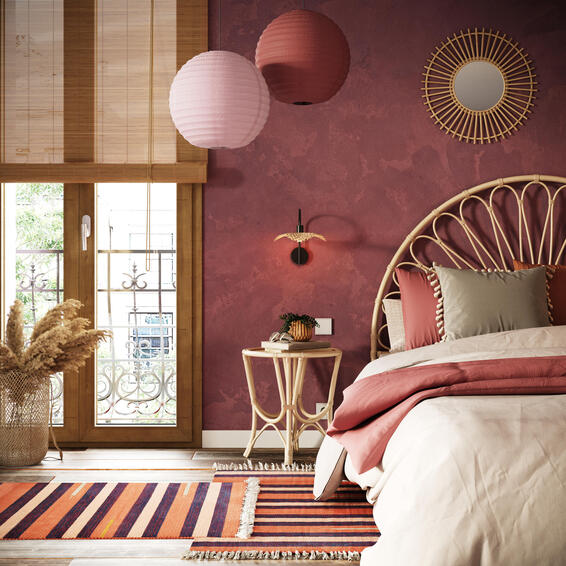 PENDANT LAMP PAPER SHADE D40CM PINK GEISHA