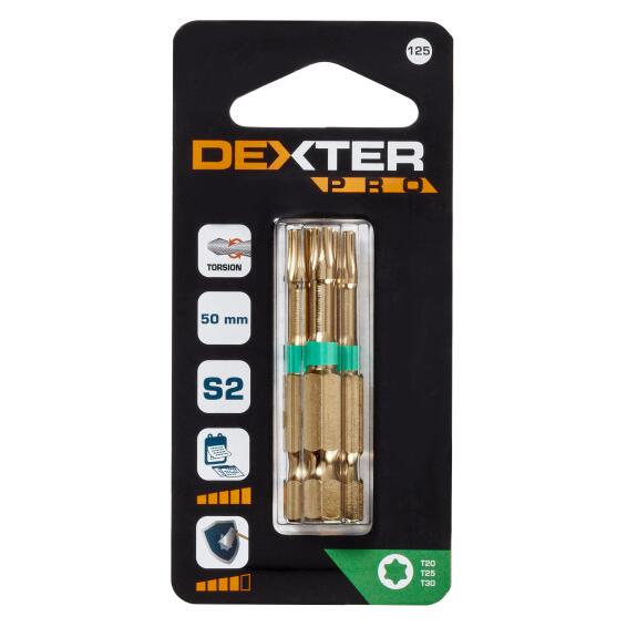 Set Of 3 Trsn Bits Dexter Pro T20,25,30 50Mm