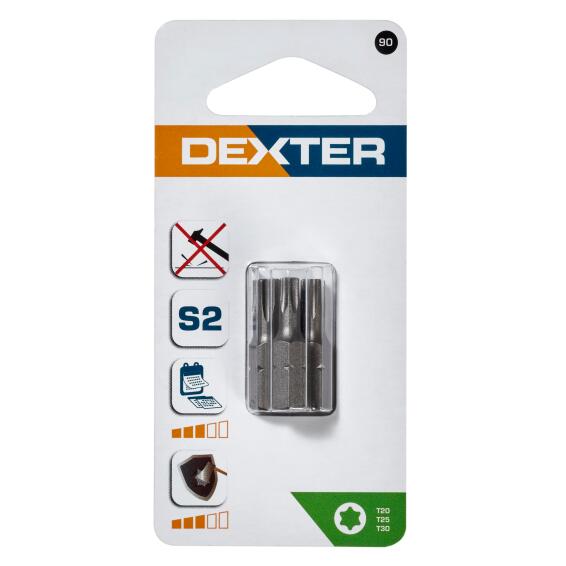 Set 3 Bits 25Mm T20 T25 T30 Dexter