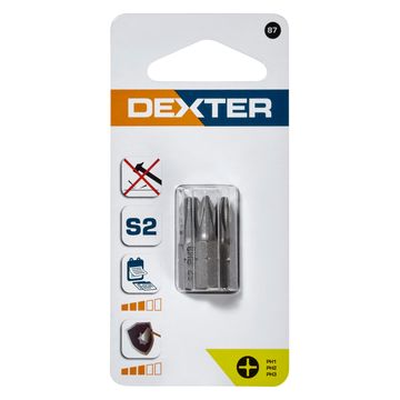 Set 3 Bits 25Mm Ph1 Ph2 Ph3 Dexter
