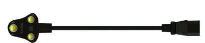 Female HIEC to 16A South African Plug (0.8m) 1.5mm² x 3 Core Cable Black