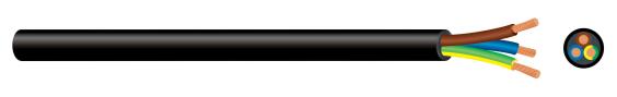Cabtyre cable 2x2.5mm + earth black 100m