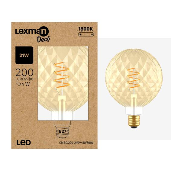 Lexman led light bulb pineapple e27 4w warm white amber