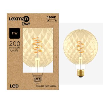 Lexman led light bulb pineapple e27 4w warm white amber
