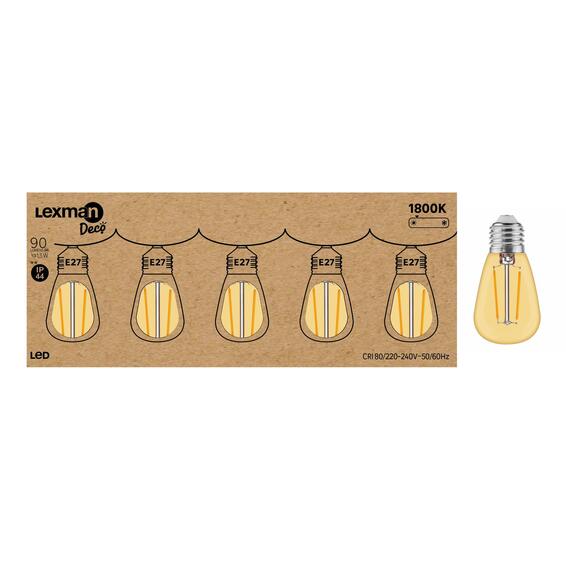 Lexman new22-setof 5 amber light bulb ip44 1.5w warm white e27