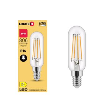 Lexman new23-led filament light bulb t25 e14 5.9w warm white