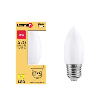 Lexman led filament light bulb c35 e27 3.4w warm white milky