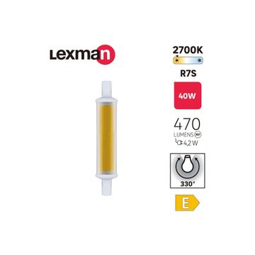 Led filament light bulb r7s j78 4.2w 470lm 2700k 25000h cb lexman