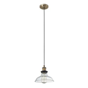 pendant light antique brass with clear glass