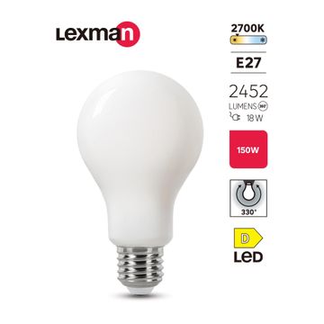 Lexman a70 e27 led general light bulb warm white 18w