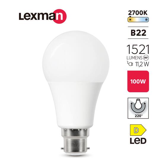 Lexman led bulb a60 b22 11.2w warm white LEROY MERLIN South Africa