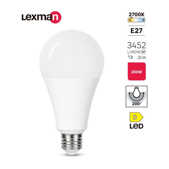 Lexman led light bulb a80 e27 25w warm white