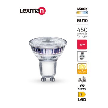 Lexman blue light bulb clear gu10 4.8w