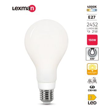 Lexman new23-filament light bulb blue a80 milky e27 21w cool white