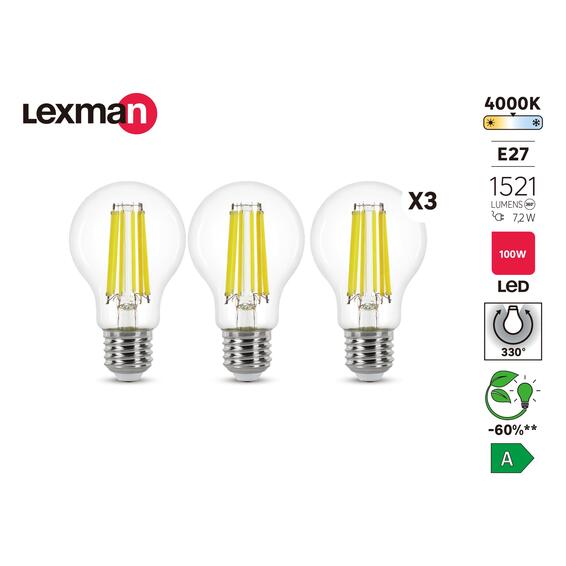 New23-setof3 fil clear a60 e27 1521lm 4000k class a 50000h cb lx