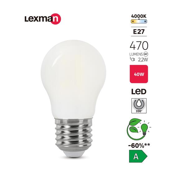 New23-led fil bulb milkyp45 e27 470lm 4000k classa 50000h cb lx