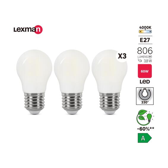 NEW23-SETOF3 LED FIL MILKYP45 E27 CW