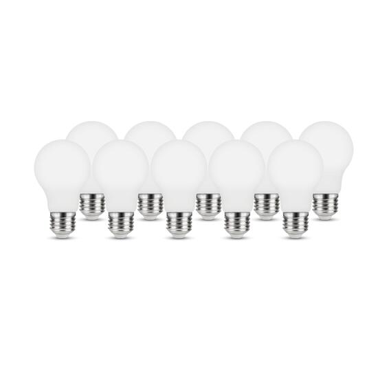 Lexman new23-setof10 filament light bulb a60 milky e27 11.2w cool white