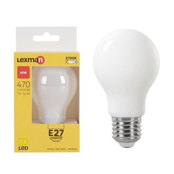 Lexman a60 e27 led general light bulb warm white 3.4w | LEROY MERLIN ...