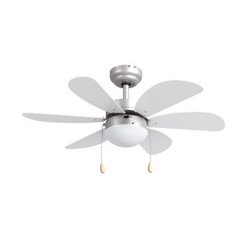 C.FAN 76CM E27X1 SILV+WOOD WHT TENERIFE