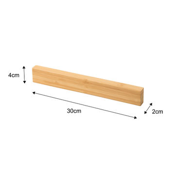 Delinia Magnetic Knife Holder Bamboo W30 X H4 X D2Cm