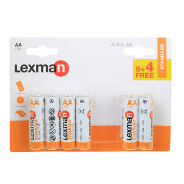 Battery AA LR6 LEXMAN alkaline 12 pack