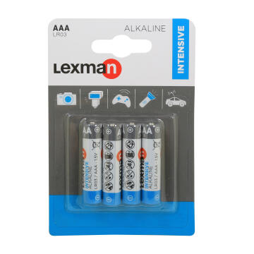 Battery AAA LR03 LEXMAN alkaline 4 pack