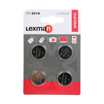 Battery CR2016 LEXMAN lithium 4 pack