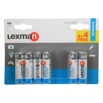 Battery AA LR6 LEXMAN alkaline 12 pack