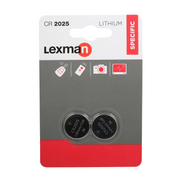 Battery CR2025 LEXMAN lithium 2 pack
