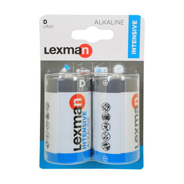Battery LEXMAN D LR20 alkaline 2 pack