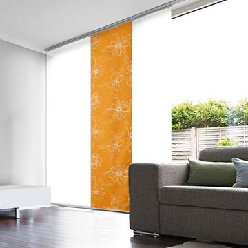 Japanese Blind Panel Cut-Out Orange Flower 45x260cm