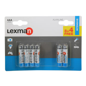 Battery LEXMAN AAA LR03 alkaline 12 pack