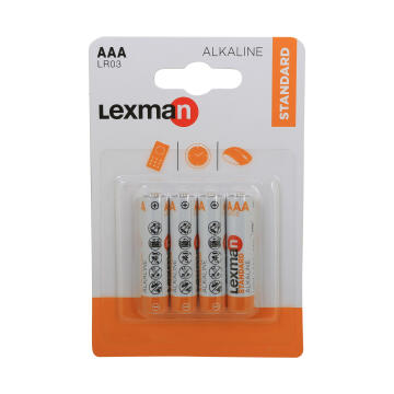 Battery AAA LR03 LEXMAN alkaline 4 pack