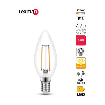 Lexman c35 e14 led general light bulb warm white 4.2w