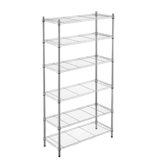  Spaceo 6 Tier Chrome Shelf W90xD35xH180cm