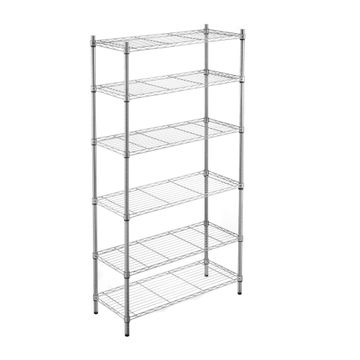  Spaceo 6 Tier Chrome Shelf W90xD35xH180cm