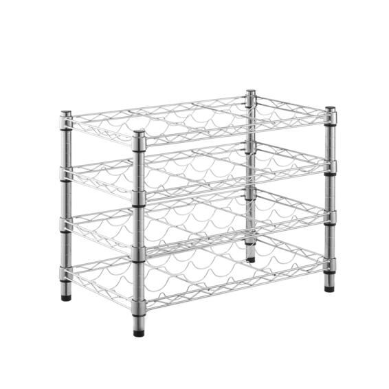 Spaceo 4 Tier Wine Rack Chrome