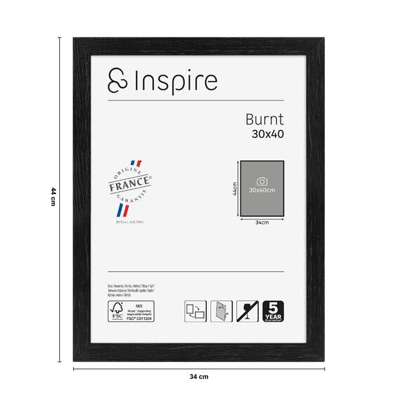 Inspire frame burnt black 30x40cm