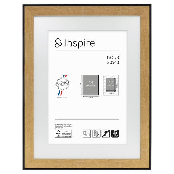 Inspire industriel frame oak 30x40cm
