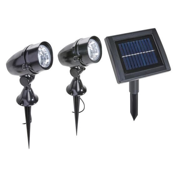 garden spike 2 piece black led spotlight solar light inspire
