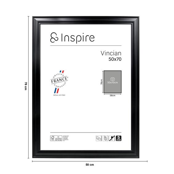 Inspire vincian frame black 50x70cm