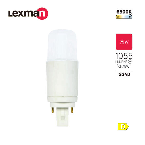 Lexman led bulb pl g24d-3 1055lm cool daylight 2 7.8w